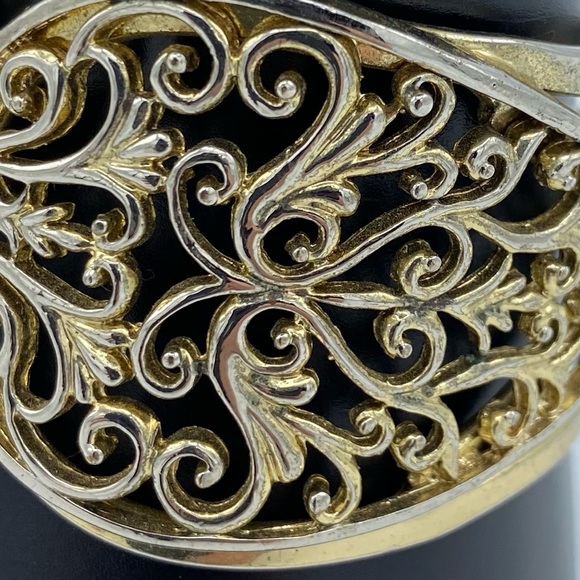 FREE w/Purchase Ornate Gold Tone Oval Shaped Clamper Bracelet - Picture 15 of 15